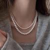 Vintage Style Simple Imitation Pearl Necklace for Man Chain Choker Neck Temperament Handmade Strand Beads Jewelry Wholesale