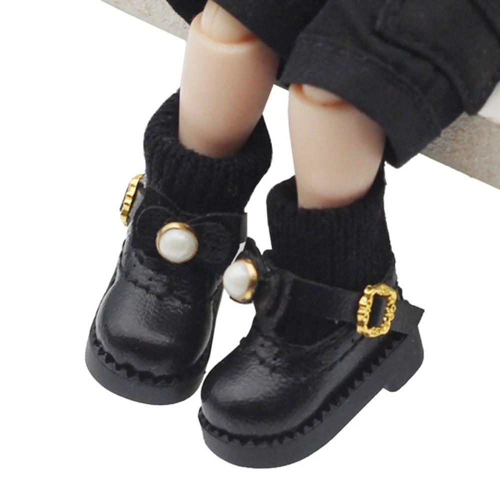 1 Pair Accessories Bow Tie Obitsu 11 Boots Mini GSC 1/12 Bjd Leather Shoes Cute Fashion 1/12 Bjd Boots Children