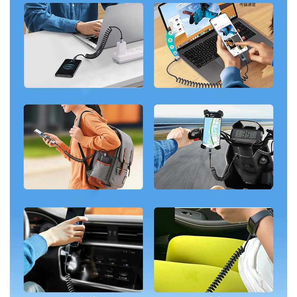 Elbow 100W Digital Display Spring Fast Charging Cable Super Fast Charging Data Cable Digital Display