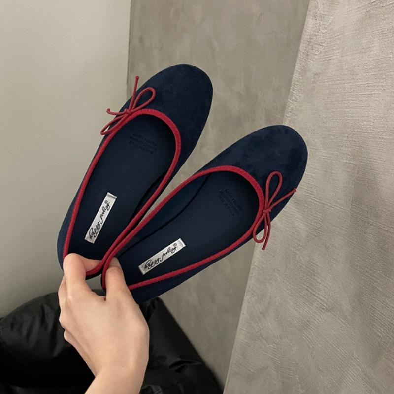 

Модный бренд Bailamos Женские балетки Модный бантик Круглый носок Неглубокие Слипоны Женские туфли-лодочки Мягкий Плоский каблук Платье Балетки Обувь Му 40