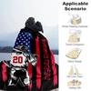 1PC Custom Name Baseball Spirit: USA Pride flannel blanket versatile, all-season throw suitable for the living room, bedroom, camping, travel, and gif