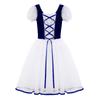 Kids Velvet Mesh Ballet Leotard Lacework Bubble Sleeve Tutu Dance Gymnastics Dress