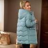 Moda Tendenza Inverno Nuovo Casual Donna Media Lunghezza Cappotto di Cotone Con Cappuccio Giacca di Cotone Ispessito Larga