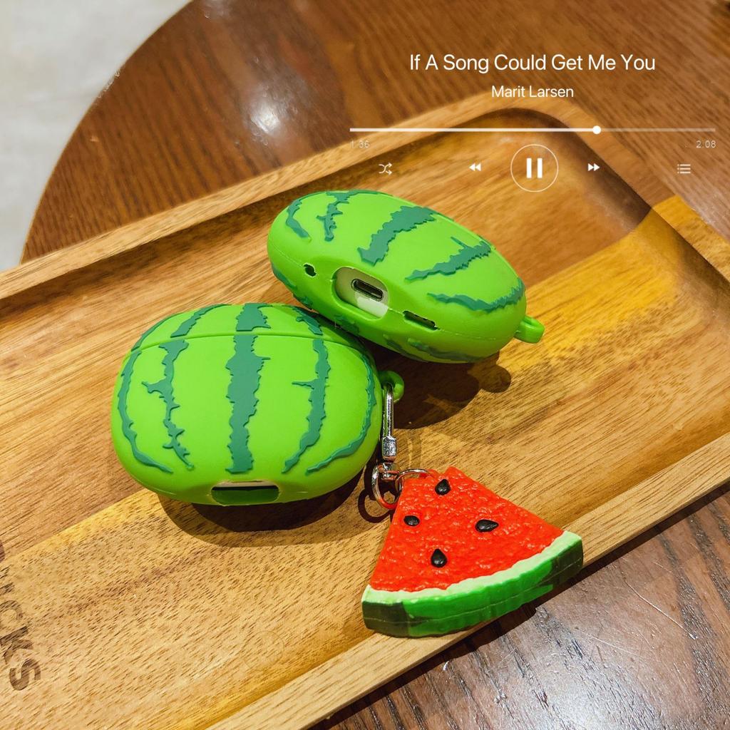 Summer Simulation Watermelon AirPods4 Apple Bluetooth Headset Case Pro2 3rd Generation Cartoon Silicone Case Is Suitable for