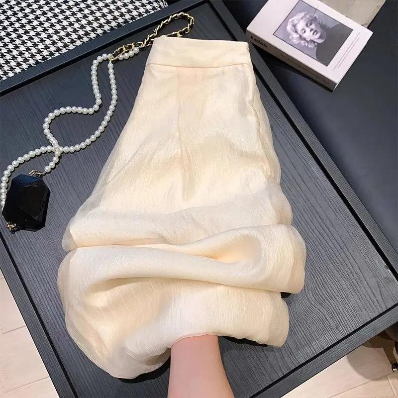 Tulle Wide-leg Women's Spring and Summer Style High-waist Loose Casual Pants