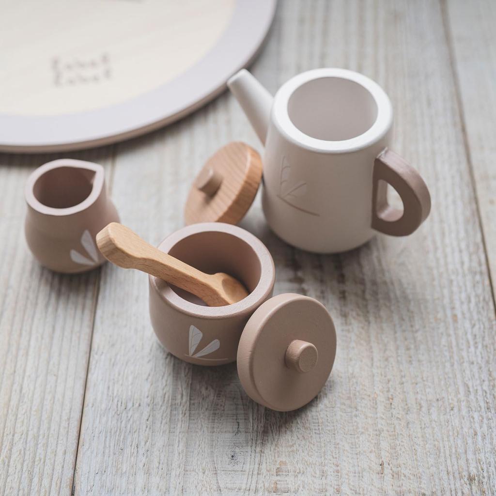 LabelLabel Tea Set, Pretend Play Kitchen, Wooden Toy, Educational Toy, Tea Party, Tea Time, Girls