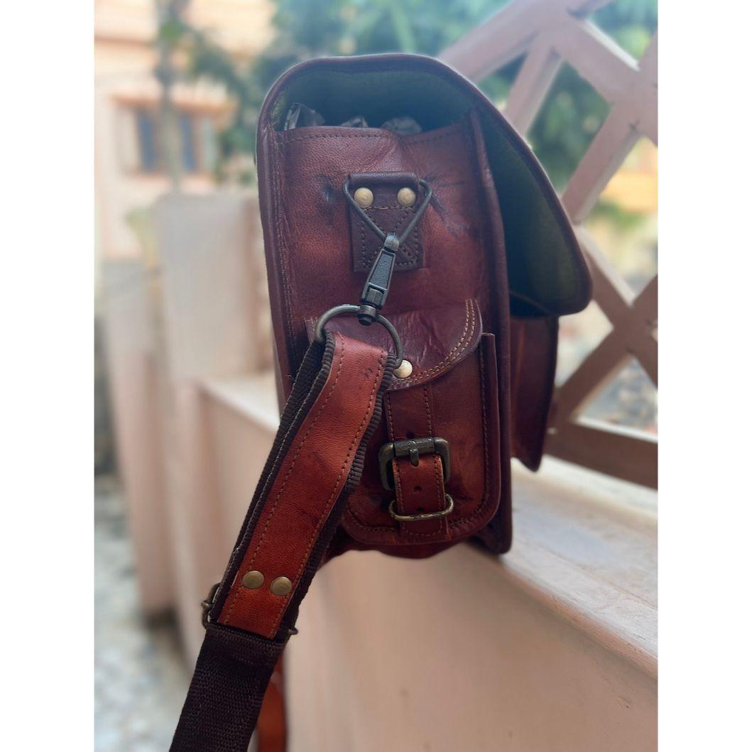 Винтажная кожаная сумка из козьей кожи — фото 6