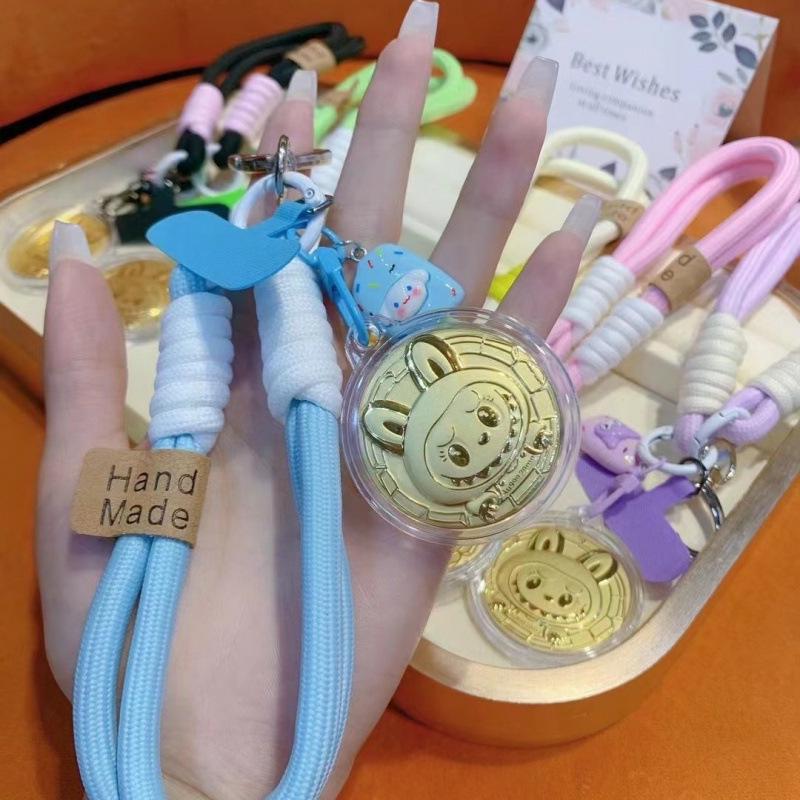 Shuibei 999 Gold 20mg Labubu Phone Bag Charm Keychain - Perfect Birthday Gift for Friends Without Gold