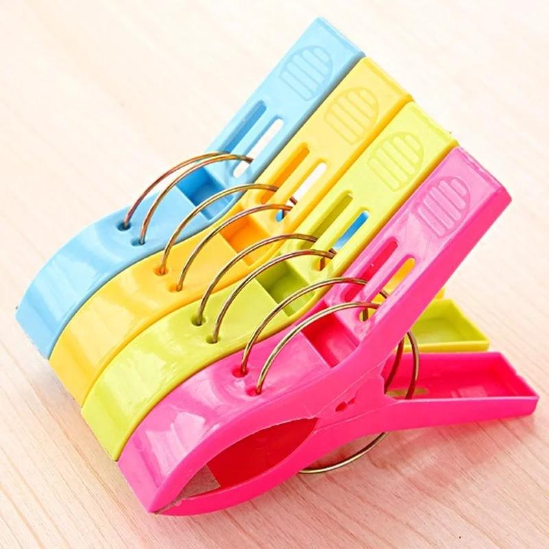 4 Stück/Set Große Wäscheklammern Kunststoff Winddichte Wäscheklammern Federklemme Strandtuch Starke Wäscheklammern Bettdeckenklemme