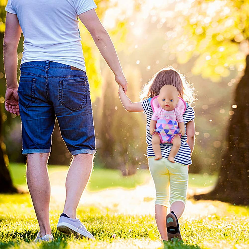 Baby Doll Carrier Doll Backpack Carrier for 18"/43cm Doll Girls Doll Accessory Adjustable Straps for Reborn Baby Dolls