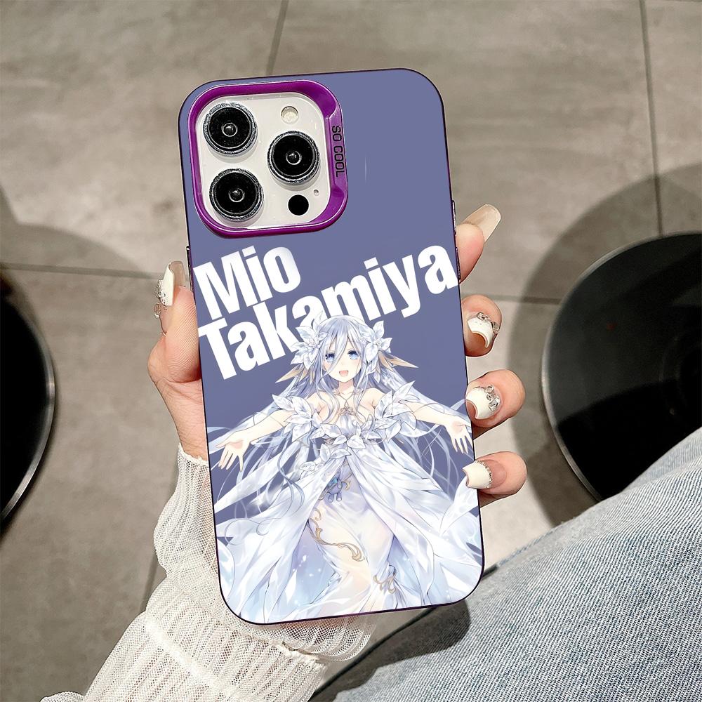 Date a Live Mio Takamiya Purple Translucent Mobile Phone Case for iPhone 17 16 15 14 13 12 11 X XR XS Air Pro Max Plus Colorful