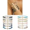 Bohemian Lady Stacking Bracelet With Turquoise Cross And Colorful Crystals For Travel Gift