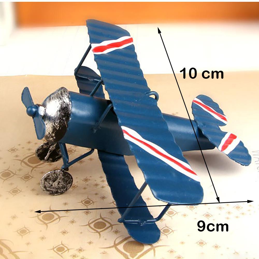 Vintage Metal Airplane Model Retro Iron Aircraft Ornament Nordic Creative Crafts Desktop Decoration Household Decoration Collectible Present