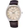Men's Analog Quartz Watch with Leather Strap SUR421P1 Silver Strap