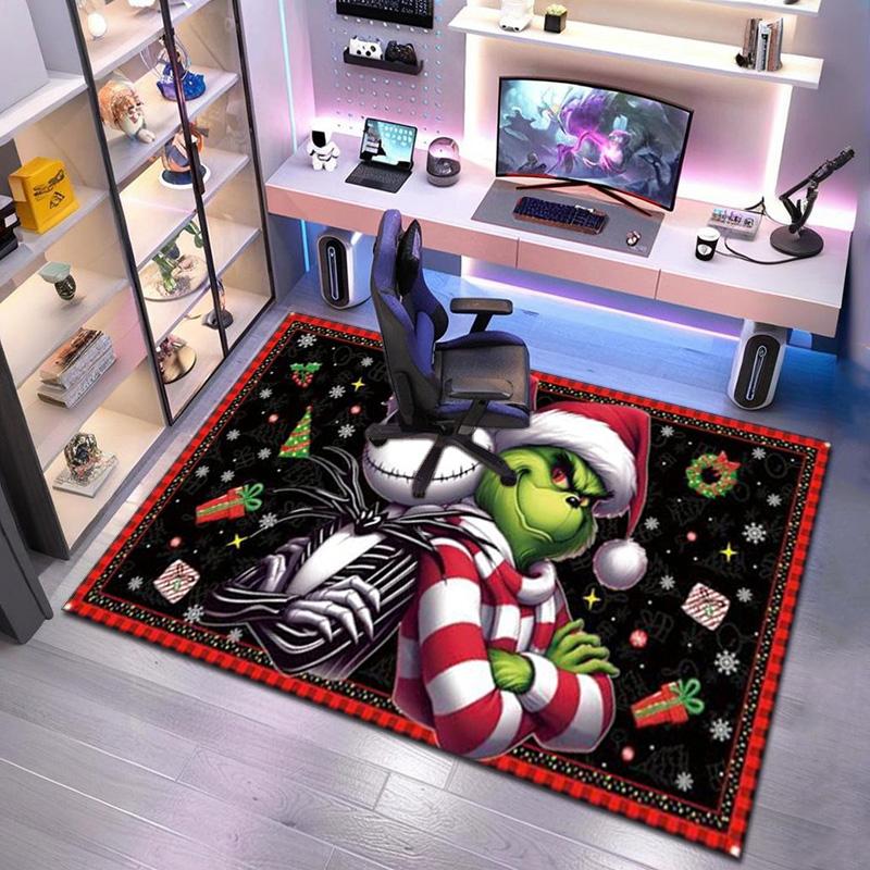 Regalo di Natale Commedia Come il Grinch rubò il Natale tappeto casa soggiorno decorazione tavolo e sedie tappeto antiscivolo porta A11
