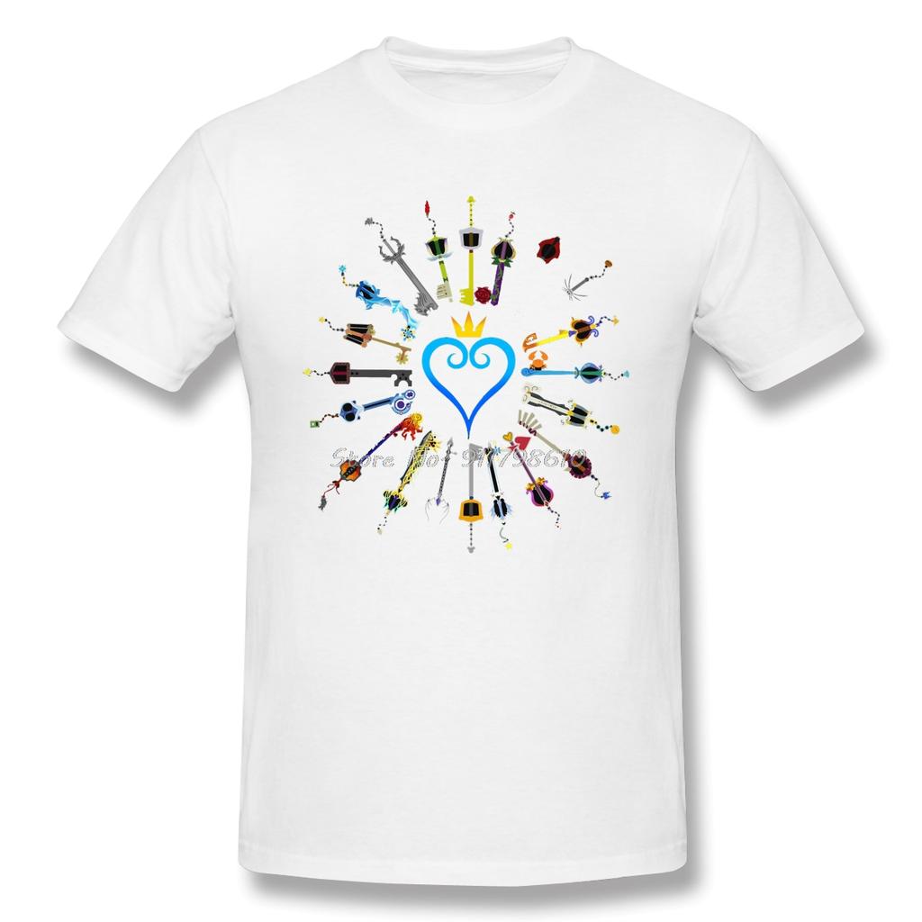 Kingdom-Hearts-Keyblades T-Shirt Funny Cotton Final Fantasy Clothes Humor T Shirt Anime Men Tee Streetwear Harajuku