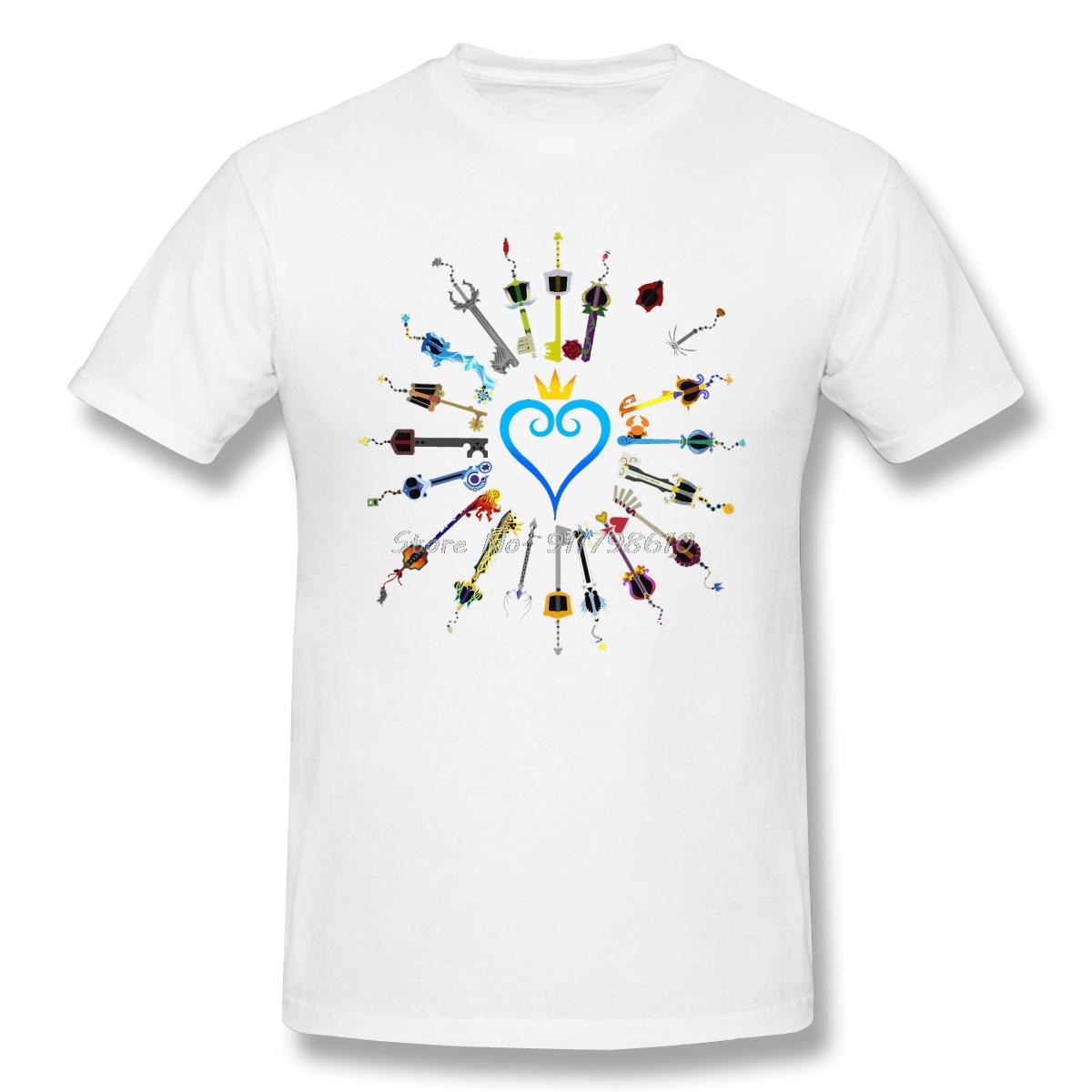 

Kingdom-Hearts-Keyblades T-Shirt Funny Cotton Final Fantasy Clothes Humor T Shirt Anime Men Tee Streetwear Harajuku S