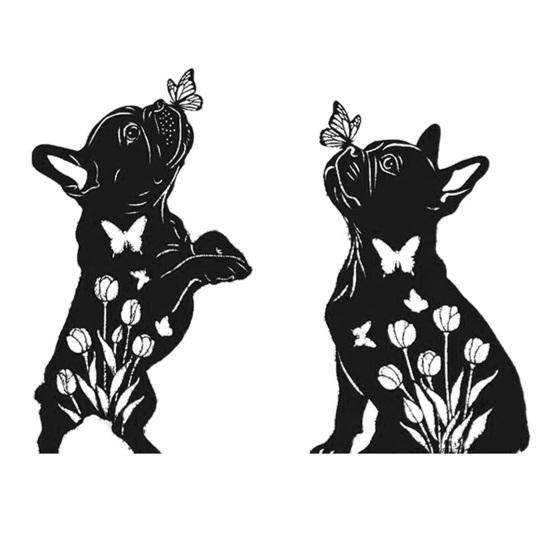 Halloween Metal Garden Stake Black Sasquatch Cat Dog Patio Yard Sign Outdoor Silhouette Statue for Garden Yard Patio Lawn Decor