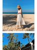 Women's 2026 Summer White Spaghetti Strap Beach Dress - Loose Fit, Slimming, Seaside Vacation Style Long Dress