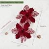 Cross-border Christmas Eve Tree Decorations: Flocking Bow & Flower Scene Pendant.
