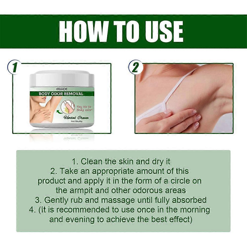 Underarm Odor Cleansing Creamprevents Underarm and Body Sweating, Effectively Prevents Sweat Odor, 100% Natural Ingredients, 20g