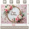 Birthday Party Backdrop Pink Polyester Banner Photo Booth Decoration 14