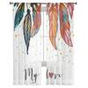 Kolorowe Pióra Przezroczysta Zasłona Do Salonu Nowoczesne Woalowe Tiulowe Zasłony Okienne Do Sypialni Kuchni Draperie