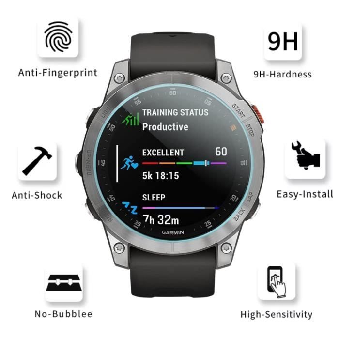 Tempered Glass for Garmin Epix Gen 2 - Epix Gen 2 Sapphire [2 Pack] Phonillico® Anti-Scratch Watch Screen Protector
