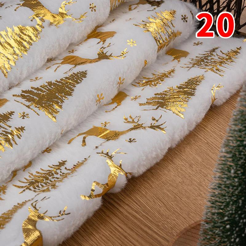160X50Cm Pv Velvet Gilded Snowflake Velvet Fabric for Christmas Decoration Pillow Cover Women's Hoodie Handmade Diy Sewing Cloth