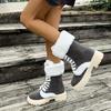 Winter New Thick Bottom Padded Thickened Snow Boots Female Large Size Warm Mid-calf Boots Cotton Shoes Female