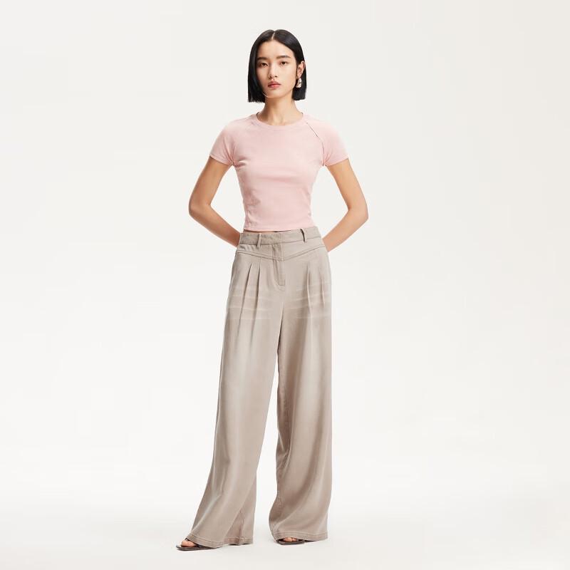 Veromoda Women's Pleated Lyocell Wide-Leg Casual Pants