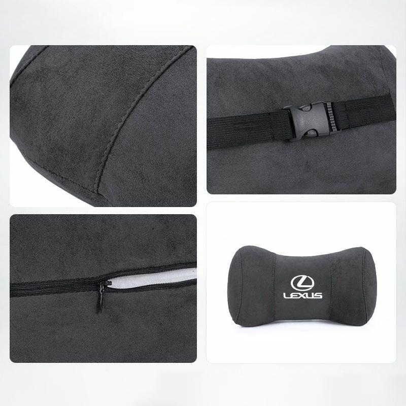 Car Seat Headrest Suede Neck Pillow For Lexus RX330 IS250 Ct200h ES300h RX350 IS300h Car Interior Removable Washable Headrest