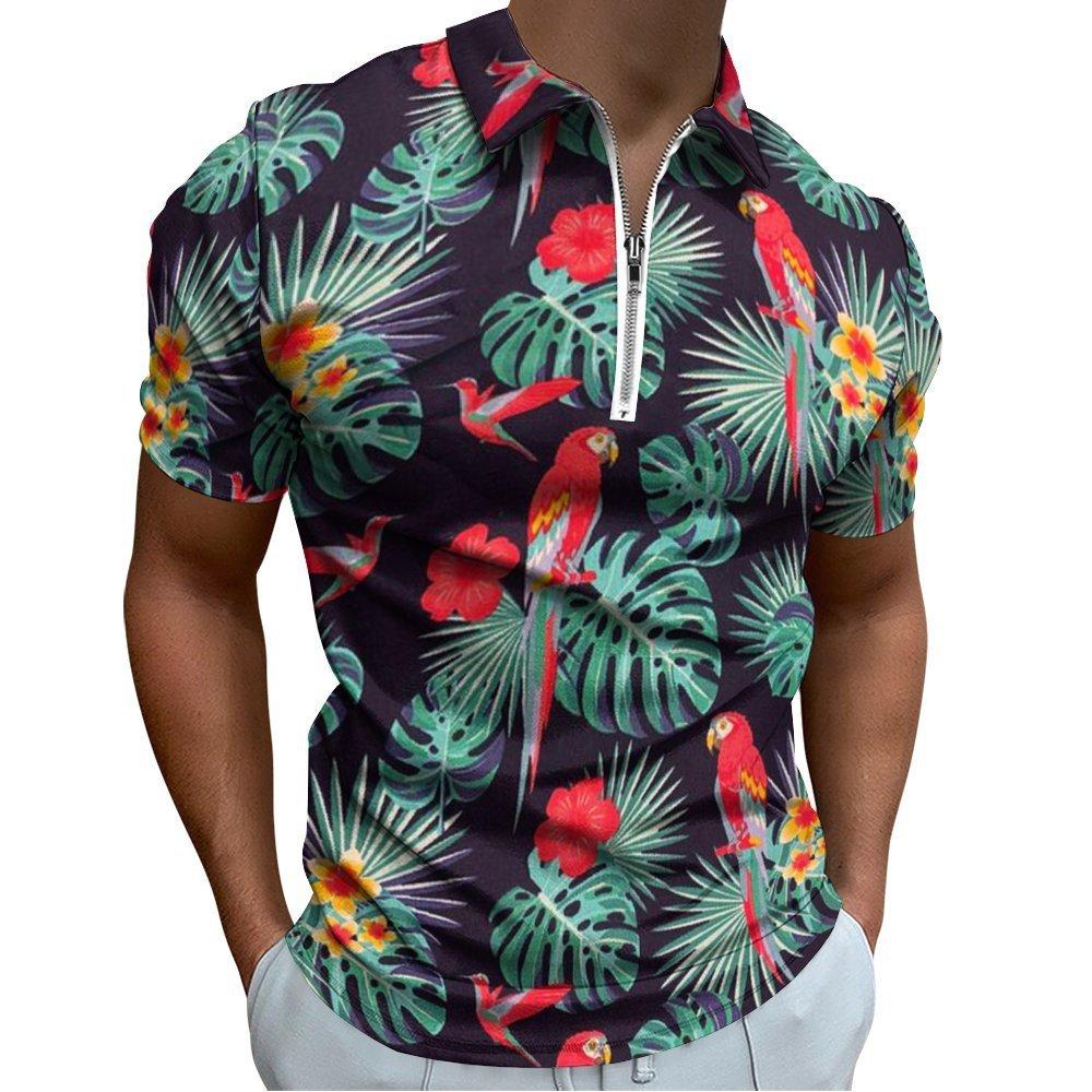 Men's Short Sleeve Polo Shirt, Stylish Striped Design for Casual Wear
