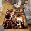 Christmas Santa Claus Carpet Living Room Bedroom Carpet Balcony Bathroom Non-slip Door Mat Photography Props Birthday Gift