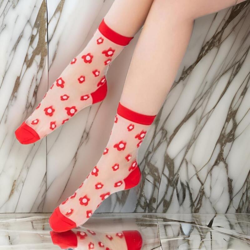 Women's floral pattern point casual socks