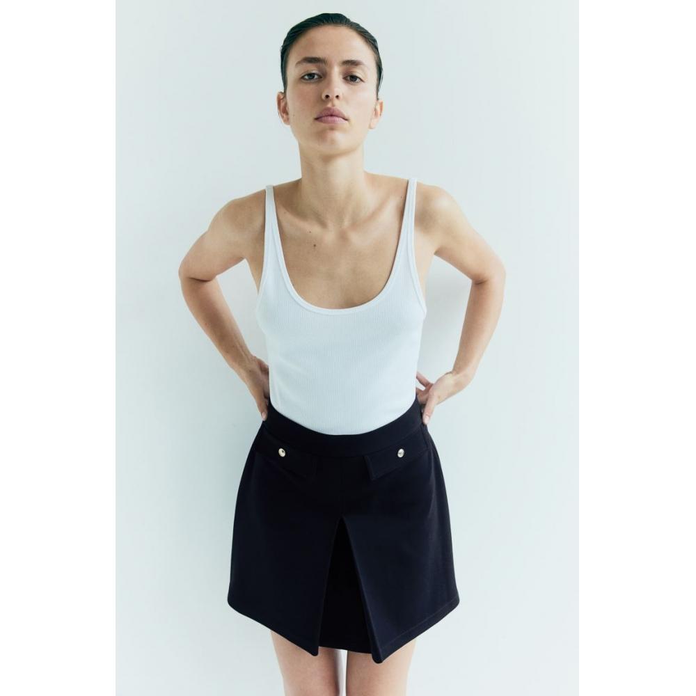 

H M pleated detail skirt navy blue