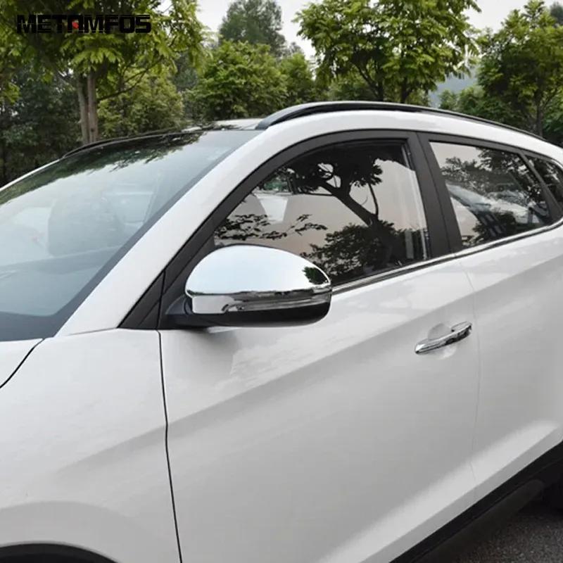 Rear View Mirror Cover Trim For Hyundai Tucson 2015 2016 2017 2018   Carbon Fiber Side Door Mirror Protector Accessories