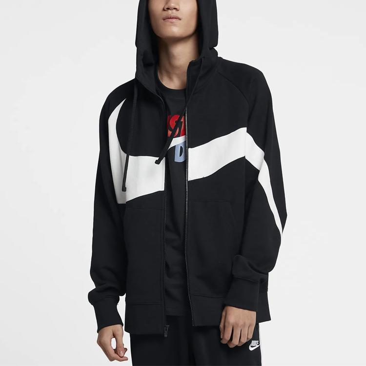 Nike Big Swoosh Hoodie Jacket Men Outerwear Black AR3085-010