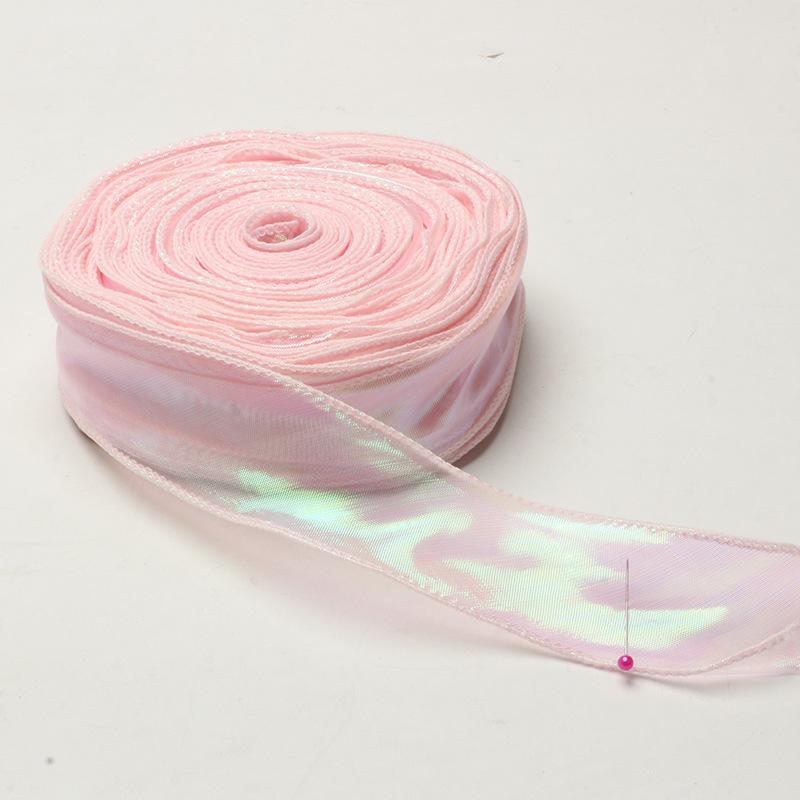 Coreless Iridescent Fishtail Satin Ribbon for Bouquet Packaging