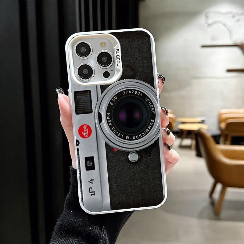Vintage Classic Camera Pattern Soft Phone Case for iPhone 15 16 17 Pro Max 17Air 16E 14 Plus 13 12 Mini Shockproof Cover Back Sh