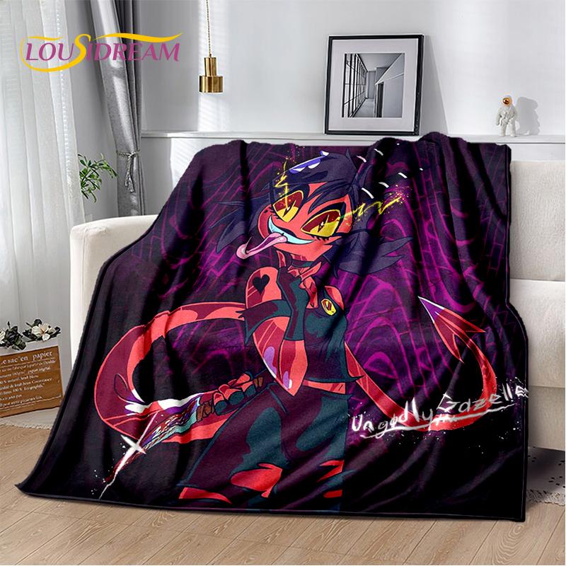 2025 H-Helluva Boss Blitzo Cartoon Soft Blanket,Soft Throw Blanket for Home Bedroom Bed Sofa Picnic Travel Cover Child Gift