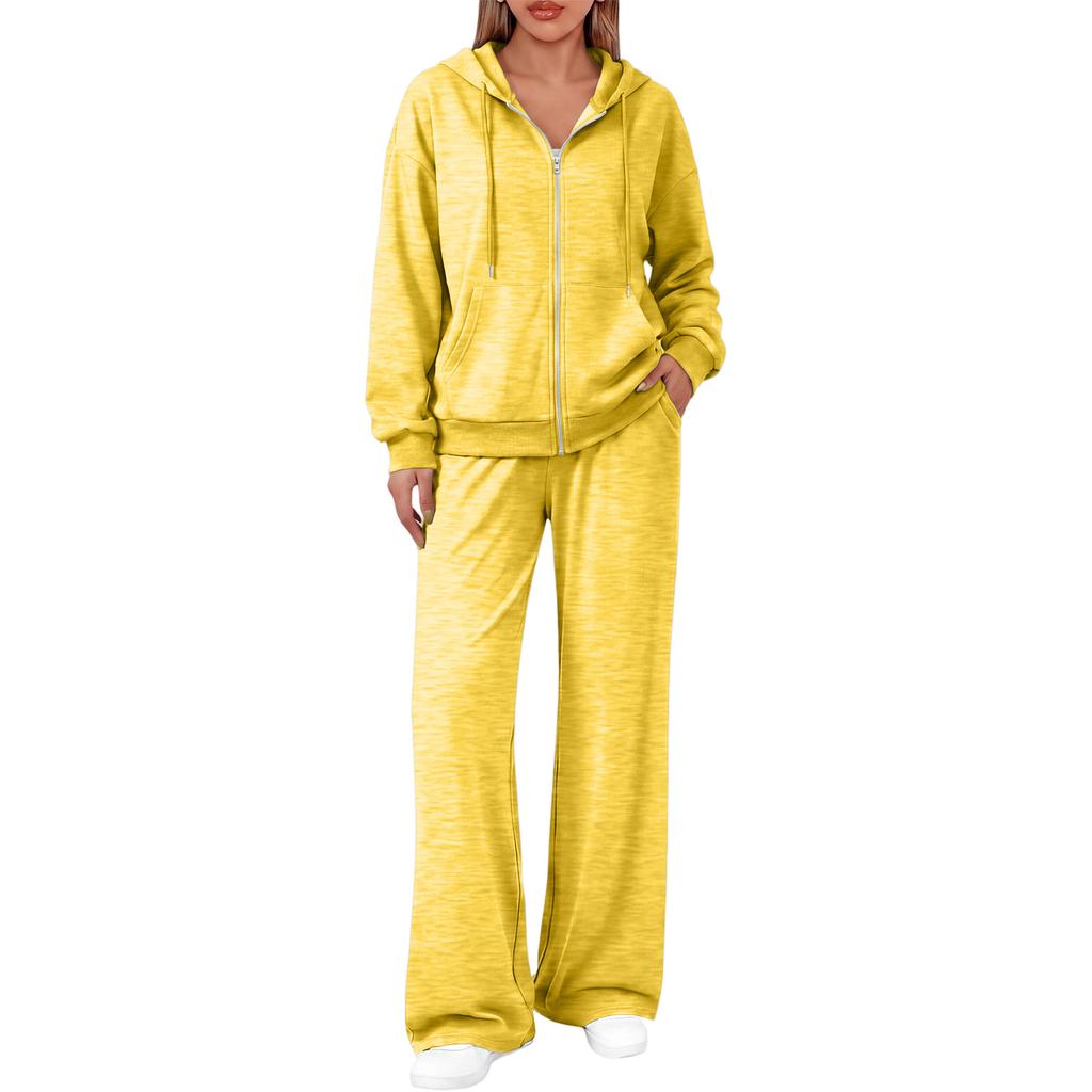 Women's Fashionable Casual Sweatshirt Jacket Set for Fall Winter Comfortable Everyday Wear