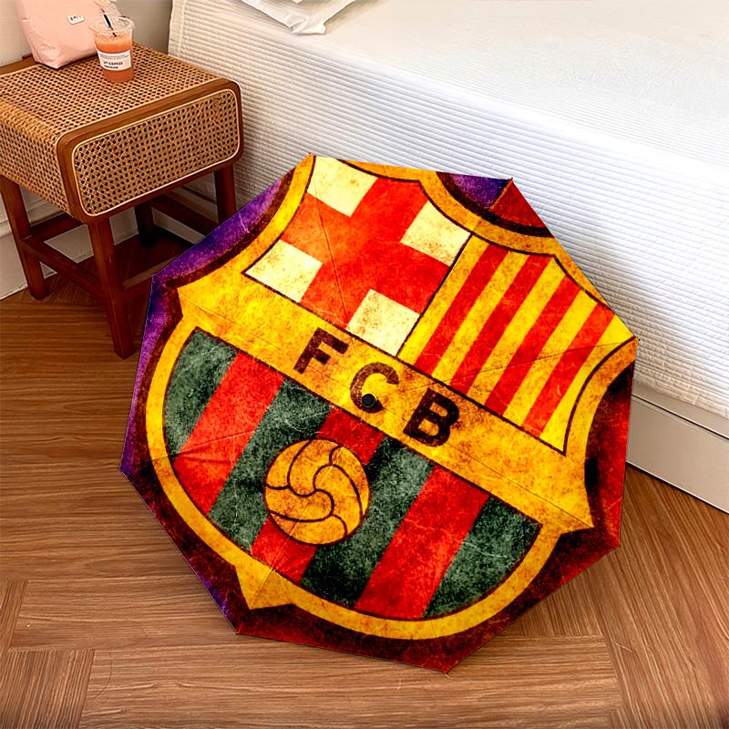 FC Barcelona  Pattern, Automatic Folding Umbrella, Portable and Foldable Design, 8 Ribs, a Christmas or Birthday Gift.