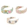 New Chinese Styles Wide Headband with Embroidered Flowers Comfortable High Skull Hairhoop For Everyday Wear Formal Event