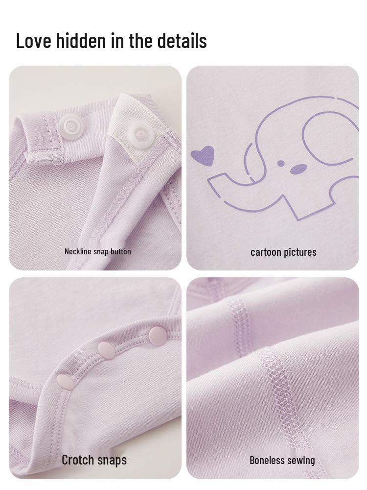 7A Antibacterial Summer Baby Sleeveless Cotton Romper - Infant Diaper Cover Bodysuit with Tagless Design, Ideal for Air Conditioning