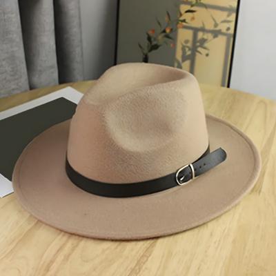 Yousheng Vintage Gentleman Hat English Style Jazz Hat with Adjustable Belt Decor Short Brim Dome Design Headwear for Daily Party Performance