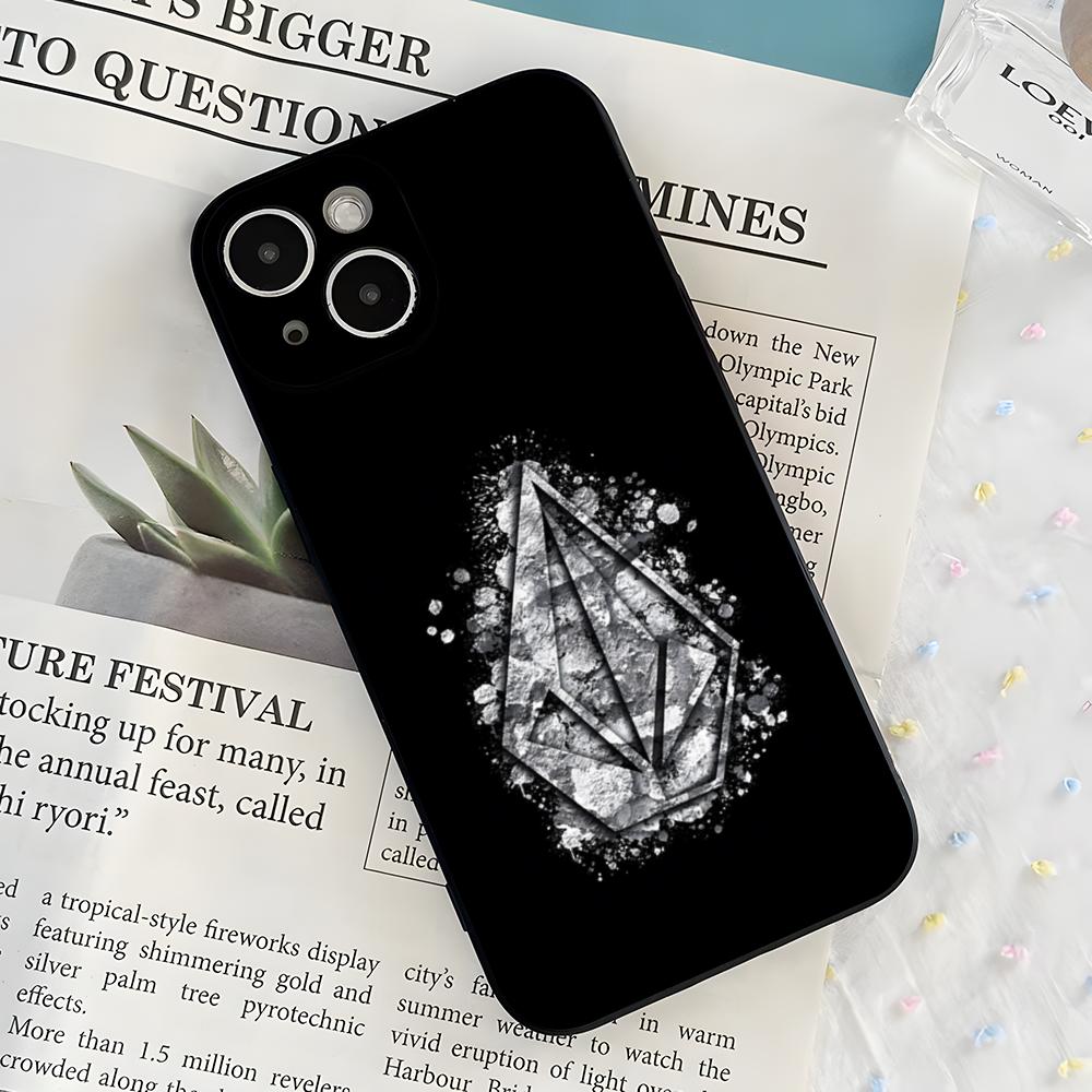 Coque de téléphone avec logo V-Volcom pour iPhone 17 Air 16 E Pro Max 15 14 13 Mini 12 Pro 11 Max Plus Coque souple noire