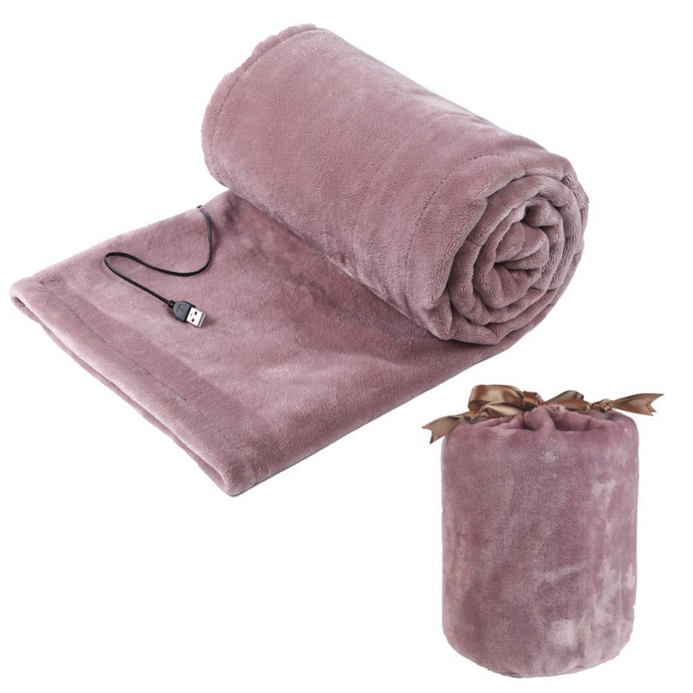 160x85cm Winter Warm USB Heated Blanket Coral Velvet Shawl Portable Electric Warmer For Home Office Car Camping