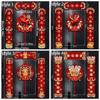 Decorative Stickers Chinese New Year Couplets Flocking Cloth Fortune Couplets  Lunar New Year Gift