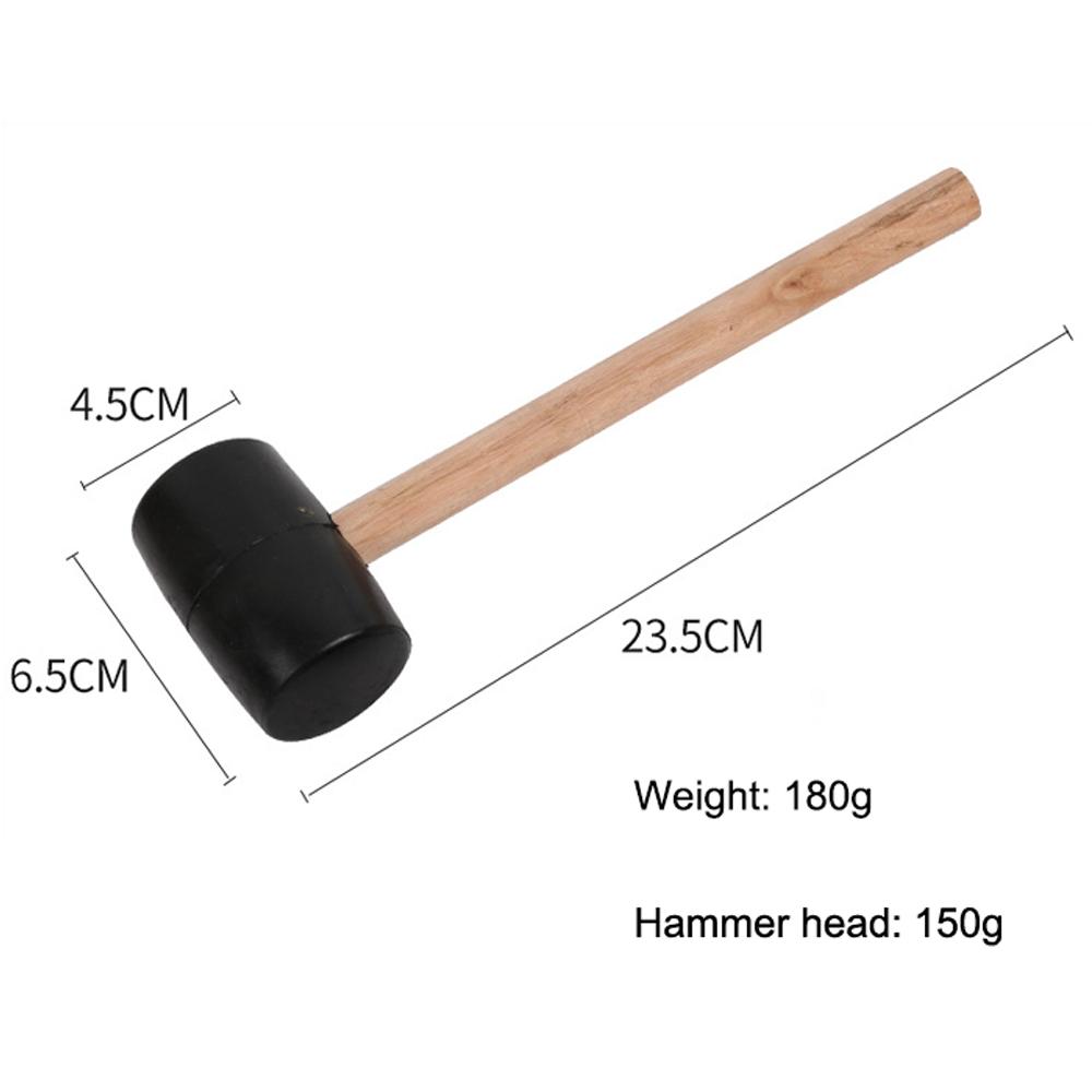 

Кожаный черный резиновый молоток с деревянной ручкой для полки, мебели, монтажной доски, молоток